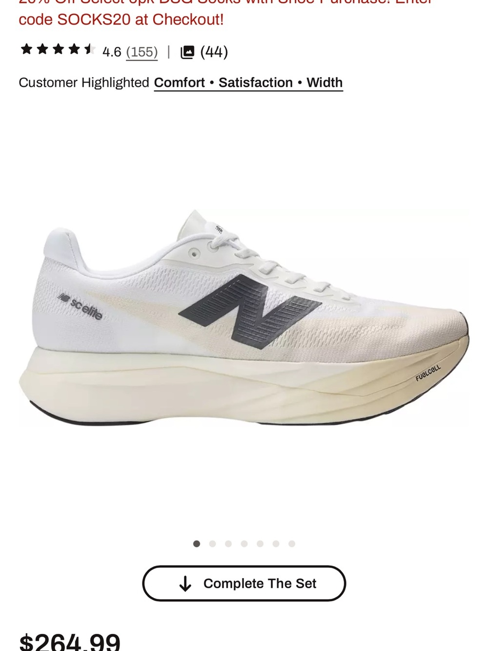 New Balance White and Gray FuelCell Lightweight Running Shoe